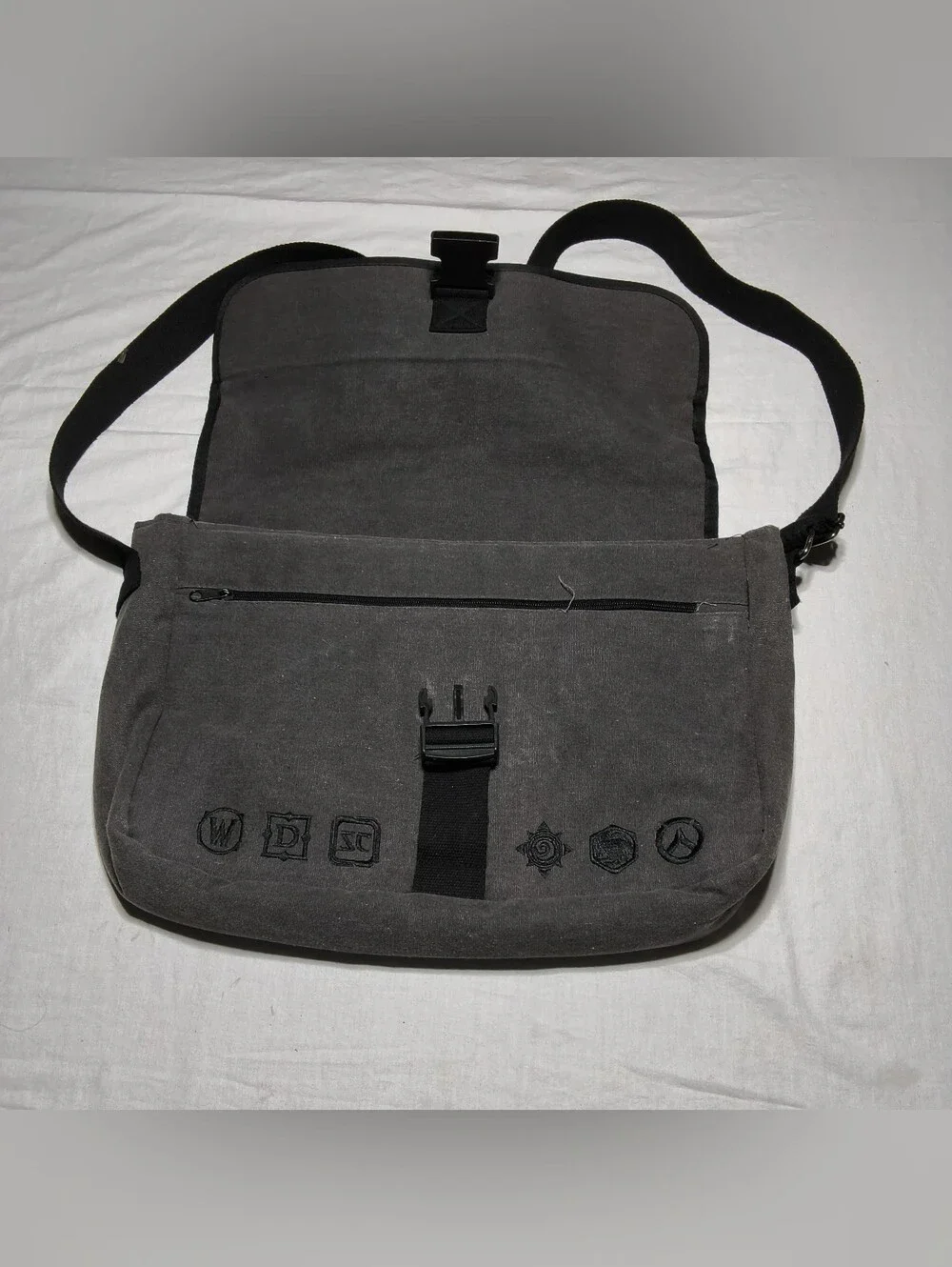 ​Official BlizzCon 2015 Grey Canvas Messenger Bag Blizzard Laptop Satchel Gaming